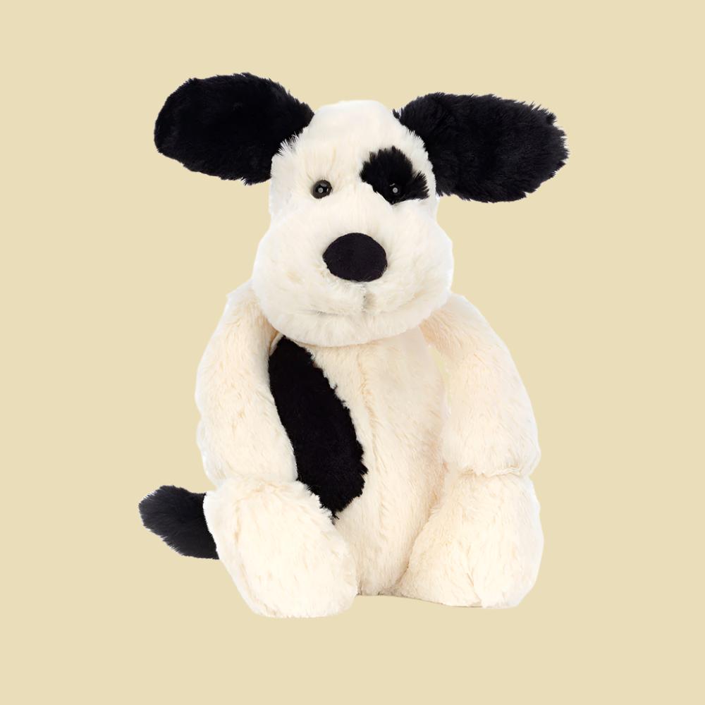 Jellycat Bashful Black & Cream Puppy 1